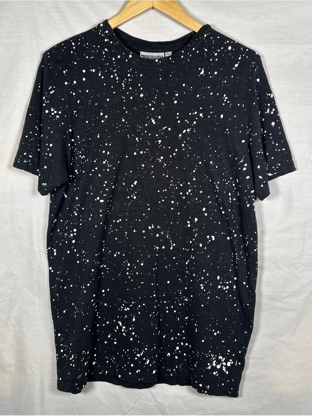 Jungmaven Black Tee with White Splatter made of Hemp and Organic Cotton